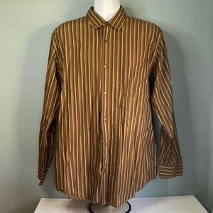 Banana Republic brown stripe button down dress shirt XL